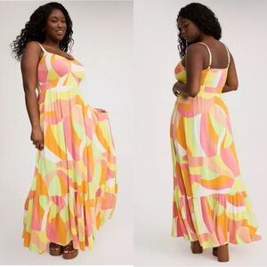 Torrid Colorful Abstract Maxi Dress